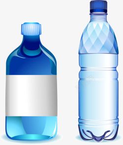 创意瓶盖蓝色水瓶高清图片