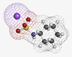 白色分子黑白色网状环己烷氨基磺酸钠人造高清图片