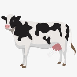 黑白斑点奶牛矢量图高清图片