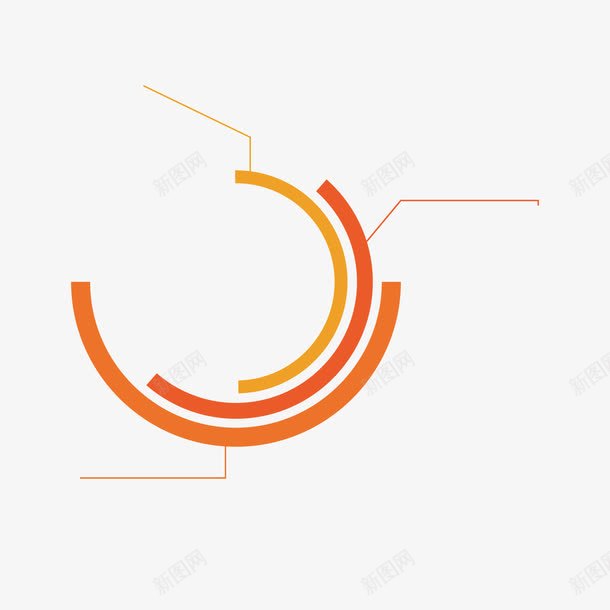 橙色圆环数据png免抠素材_新图网 https://ixintu.com ppt 分析 占比 圆环 橙色 百分比
