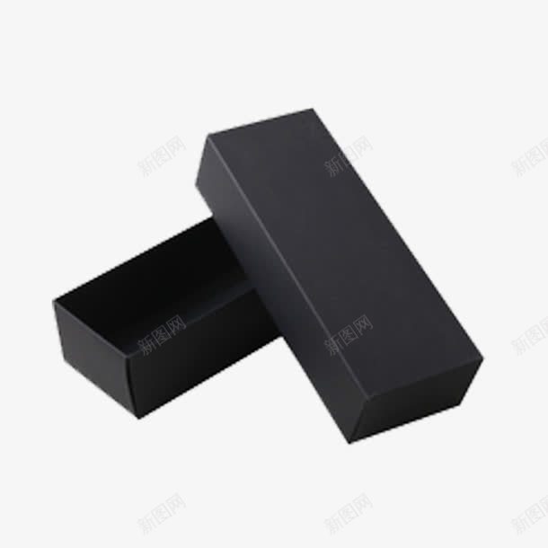 黑色礼盒长方形png免抠素材_新图网 https://ixintu.com 叠加 礼盒 立体四方形 立体矢量图 长方形盒子 黑色