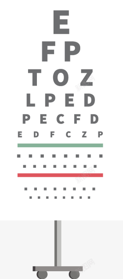 创意卡通医疗眼科检查视力表矢量图素材