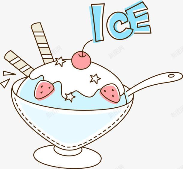 冰淇淋png免抠素材_新图网 https://ixintu.com AI 冰淇淋 冰糕 卡通 夏天 手绘 樱桃 线条 草莓