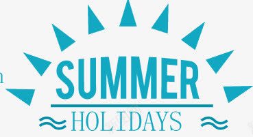 蓝色暑假标签png免抠素材_新图网 https://ixintu.com SUMMER 丝带 假期 度假 暑假 波浪 海浪 船锚 蓝色