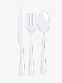 一次性刀叉白色餐具高清图片