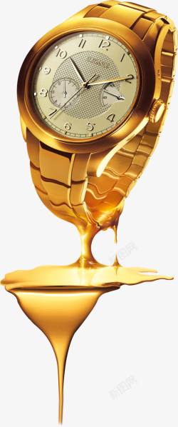 财富地产金色手表商业财富地产海报高清图片