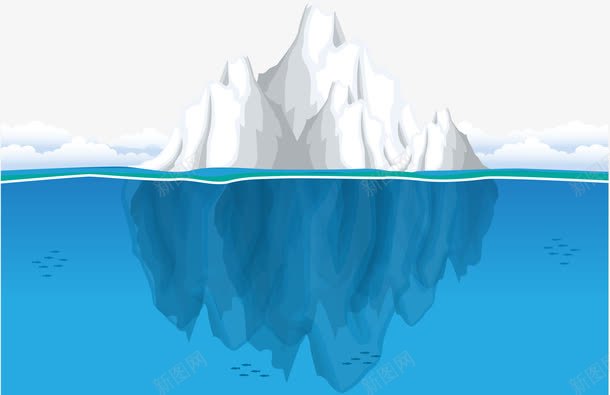 冰川矢量图ai免抠素材_新图网 https://ixintu.com 冰山 冰川 模型 海洋 矢量图 蓝色