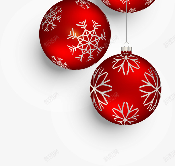 圣诞节红色圣诞球png免抠素材_新图网 https://ixintu.com 三颗圣诞球 喜庆 圣诞球挂饰 圣诞球装饰 圣诞节挂饰 红色圣诞球