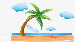 国庆度假美丽的海滩椰子树矢量图高清图片