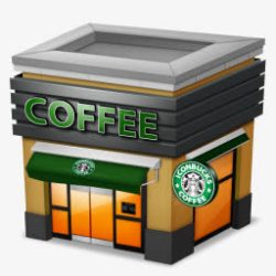 coffeecoffee建筑卡通星巴克图标高清图片