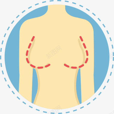 胸部扩张卡通整形图标图标