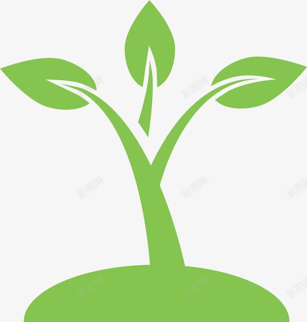 绿色扁平树苗植物png免抠素材_新图网 https://ixintu.com 世界环境日 树苗 植物 环保 生态循环 绿化 自然