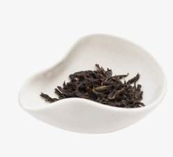 白色瓷盘中的茶叶素材