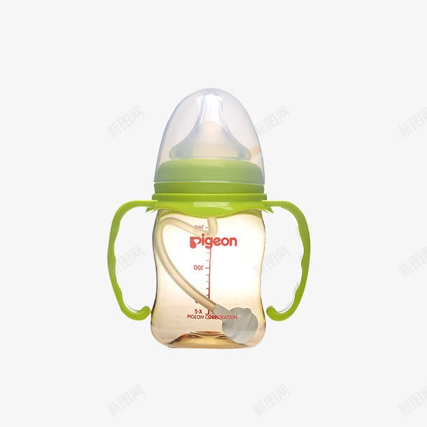 贝亲宽口径PPSU奶瓶png免抠素材_新图网 https://ixintu.com 产品实物 婴儿奶瓶带吸管握把 宝宝奶瓶