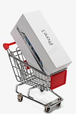 购物车中的苹果5手机包装素材