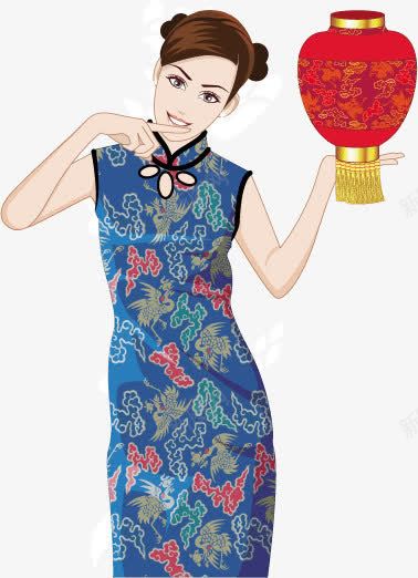 中国古典旗袍美女png免抠素材_新图网 https://ixintu.com 古典韵味 女性 旗袍 模板 灯笼 美女 花纹