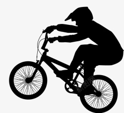 骑着山地自行车的人带头盔骑自行车的人剪影高清图片