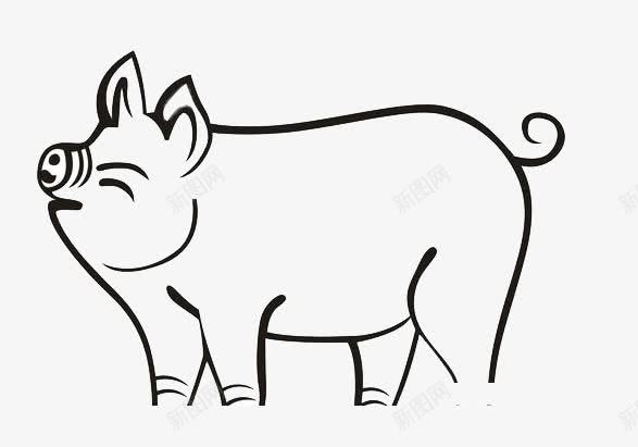 黑色猪剪影简笔画png免抠素材_新图网 https://ixintu.com 动物剪影 动物简笔画 手绘 手绘动物 猪剪影 简洁
