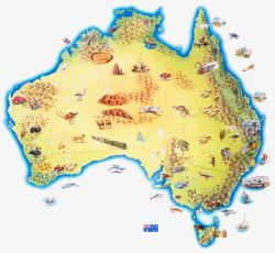 澳洲动物分布地图素材