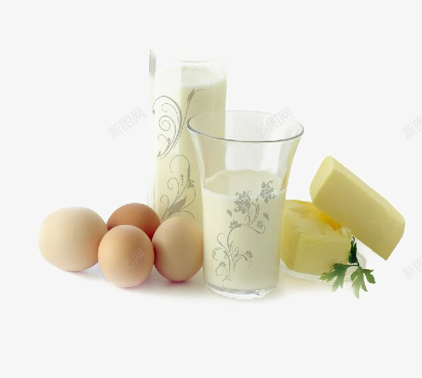 鸡蛋加牛奶png免抠素材_新图网 https://ixintu.com 大方 清新 美观 营养
