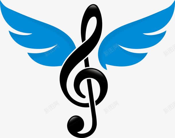 音乐logo图标png_新图网 https://ixintu.com logo 字符 翅膀 音乐