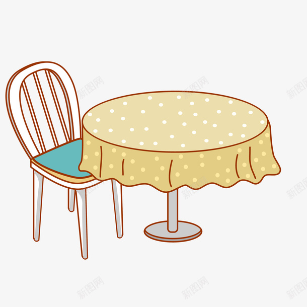 手绘餐桌矢量图ai免抠素材_新图网 https://ixintu.com 卡通 家具设计 手绘 桌椅 餐桌设计 矢量图