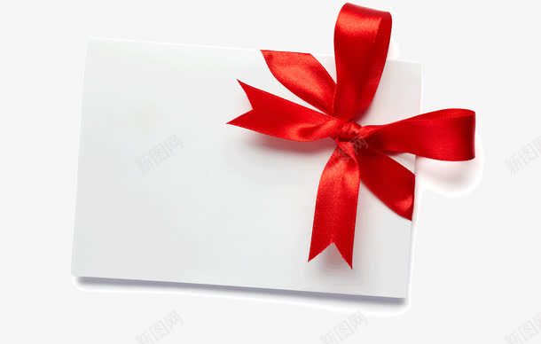 电子版礼物贺卡png免抠素材_新图网 https://ixintu.com 创意贺卡 电子版 礼物 红色 纯白色 绸带造型 节日祝贺 贺卡