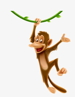 棕色矢量猴子呆萌棕色猴子高清图片