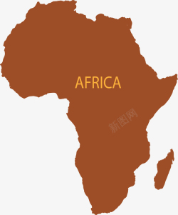 大地色非洲地形图矢量图素材