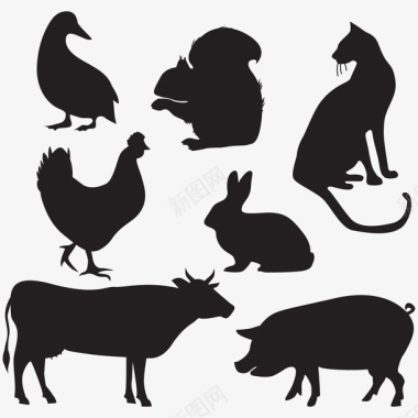 动物黑色矢量图图标图标