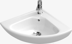 白色水龙头洗手台三角形的洗手池和水龙头装饰高清图片