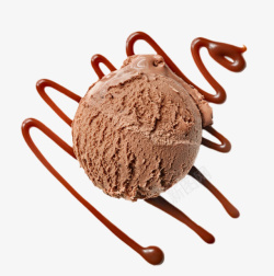巧克力酱料冰激凌实物素材