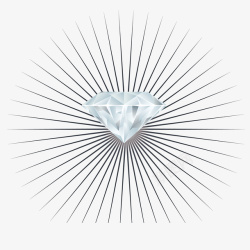 折射面光芒璀璨的大钻石矢量图高清图片