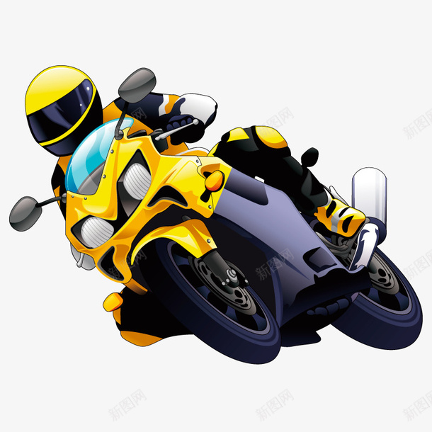卡通手绘赛车手摩托车png免抠素材_新图网 https://ixintu.com 创意 动漫动画 卡通手绘 摩托车 赛车 赛车手
