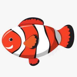 尼莫一条扁平化的小丑鱼矢量图高清图片