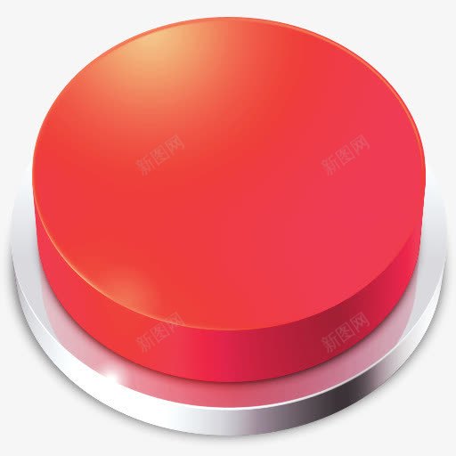 红色按钮png免抠素材_新图网 https://ixintu.com 按钮 点击 红色 警告