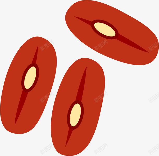 三颗红豆矢量图eps免抠素材_新图网 https://ixintu.com 三颗 五谷豆类 红色豆类 红豆 红豆卡通 豆类卡通 矢量图