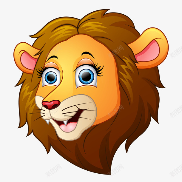 卡通手绘狮子头像矢量图ai免抠素材_新图网 https://ixintu.com 丛林之王 动物园 动物头像 头像设计 狮子 狮子涂色 矢量图