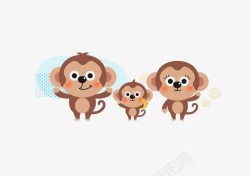 猴群小猴子一家高清图片