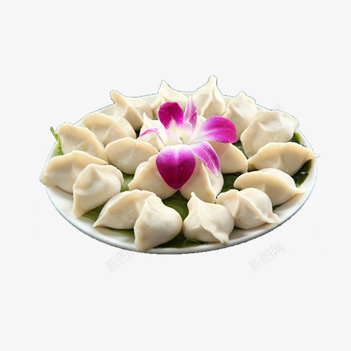 白色创意水饺美食元素png免抠素材_新图网 https://ixintu.com 创意 吃的 思念 水饺 白色 盘子 纹理 美食 花朵