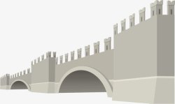 中国古代城墙建筑矢量图素材