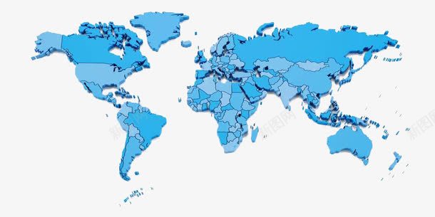 蓝色世界地图png免抠素材_新图网 https://ixintu.com 世界 亚洲 地图 欧洲