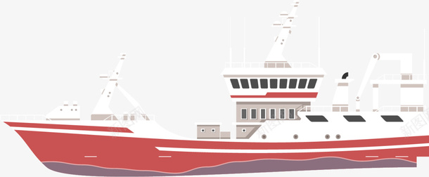 红色立体大海货轮png免抠素材_新图网 https://ixintu.com 大海 海洋 海船 游轮 红色大船 装饰图案 货轮