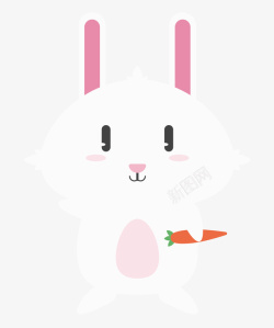 小兔子LOGO胡萝卜小白兔儿童LOGO白嫩可矢量图图标高清图片