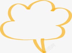 黄色云朵对话框素材