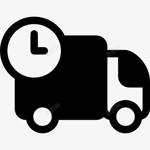 交货准时图标png_新图网 https://ixintu.com 定时器 时钟 货车 货运卡车 运输