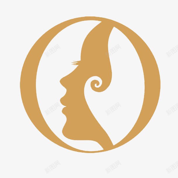 女性广告符号图标png_新图网 https://ixintu.com 咖啡色 女性 女生符号 广告 广告符号PNG 性别 柔和 标志 标识 符号