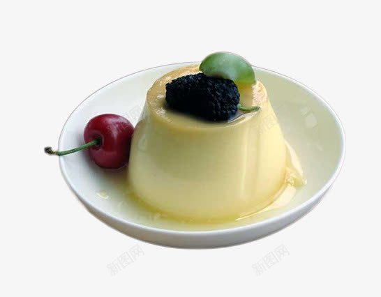 双皮奶冻片png免抠素材_新图网 https://ixintu.com 健康食品 双皮奶 奶制品 新鲜的水果 樱桃