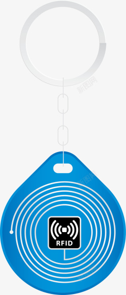 射频技术钥匙扣卡通门禁识别矢量图高清图片
