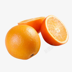 新鲜切开的美国橙素材